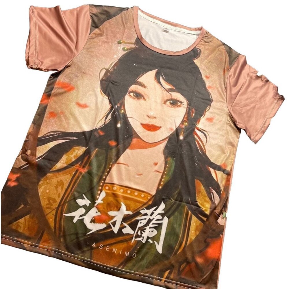 Mulan Princess Blouse Warrior Knit Tee Shirt Warrior Women Dri Fit Short Sleeve